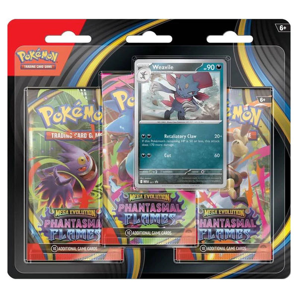 Pokémon TCG: Mega Evolution Phantasmal Flames 3 Pack Blister - Weavile