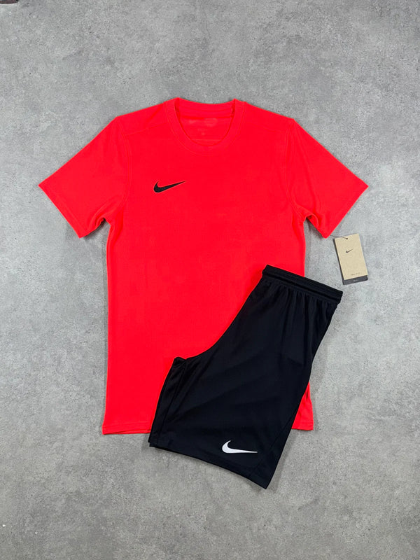 Nike Dri-Fit Tshirt & Shorts Set - Red Crimson / Black