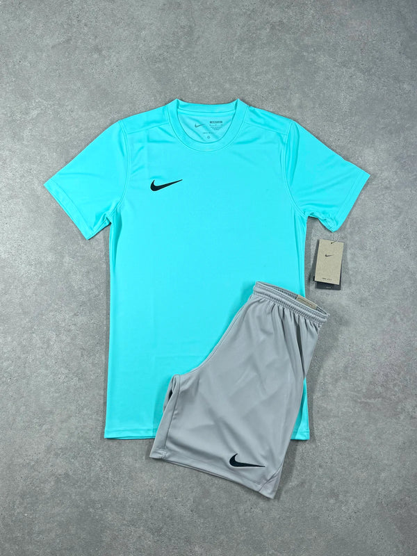 Nike Dri-Fit Tshirt & Shorts Set - Hyper Turquoise / Grey