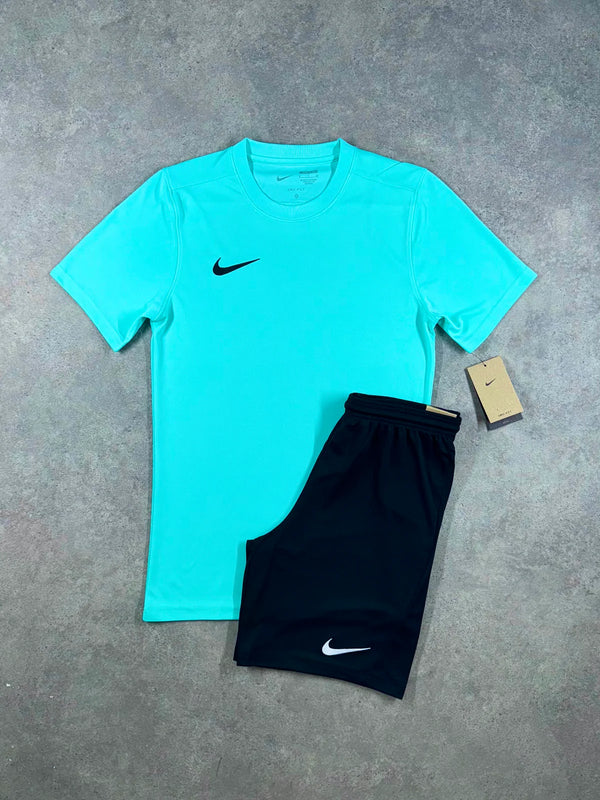 Nike Dri-Fit Tshirt & Shorts Set - Hyper Turquoise / Black